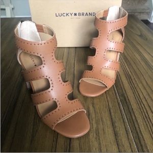 Lucky Brand brown block heel sandal heels